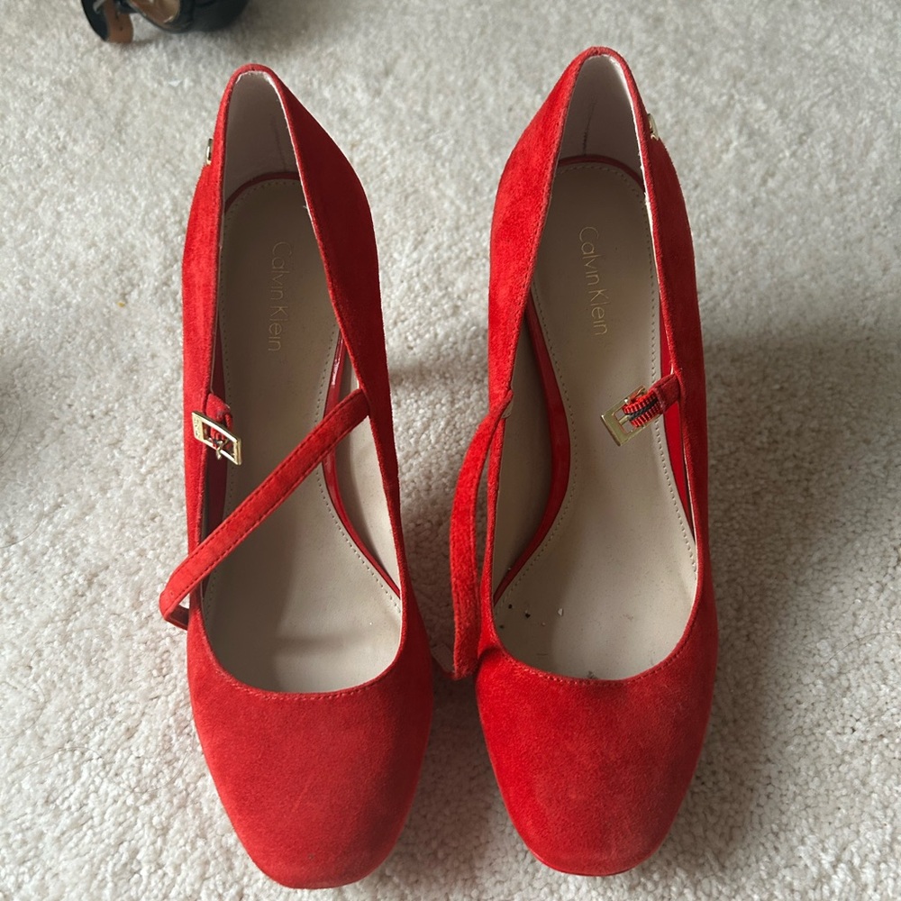 Calvin Klein Red Heeled Shoes